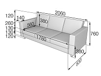 Диван "Офис" 3х-местный